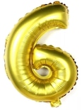 Globo Metálico Neonmania de Número Seis Gigante 80cm Dorado