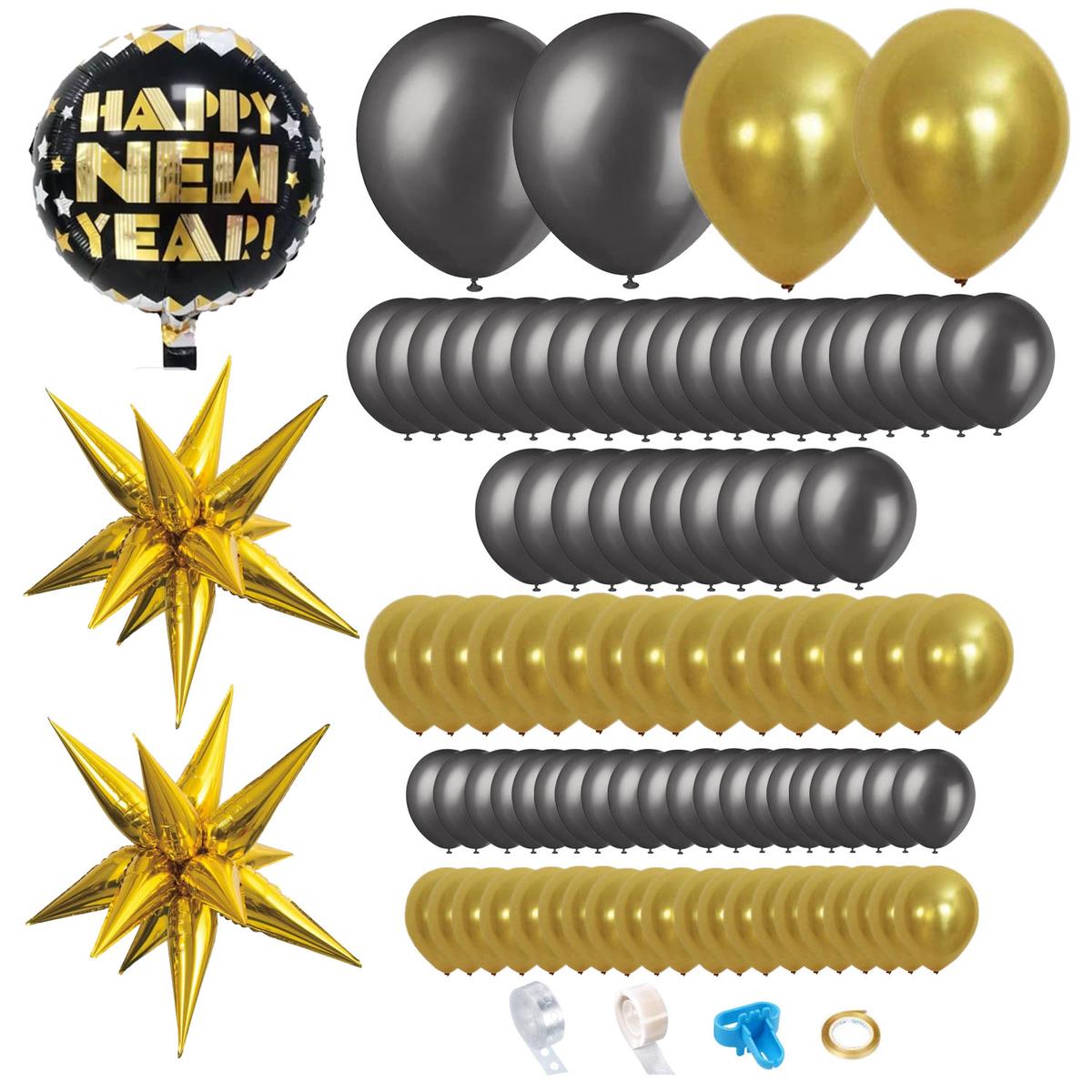 Foto 2 pulgar | Globos Para Decorar Las Fiestas VentDepot Mxrnw-001 1 Paquete Látex Negro-dorado