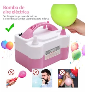Foto 4 | Bomba Eléctrica para Inflar Globos + 100 Globos de Látex Rosa con Blanco