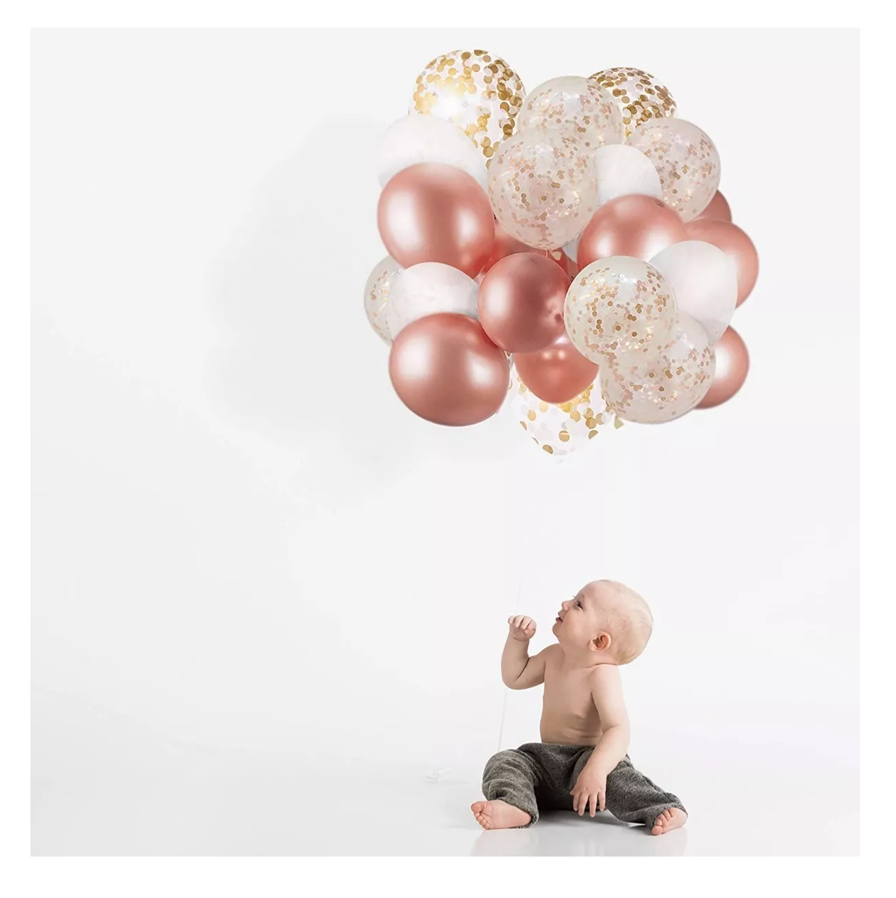 Foto 5 pulgar | Set de Globos Látex  para Fiesta 60 Piezas  Rosa Con Blanco
