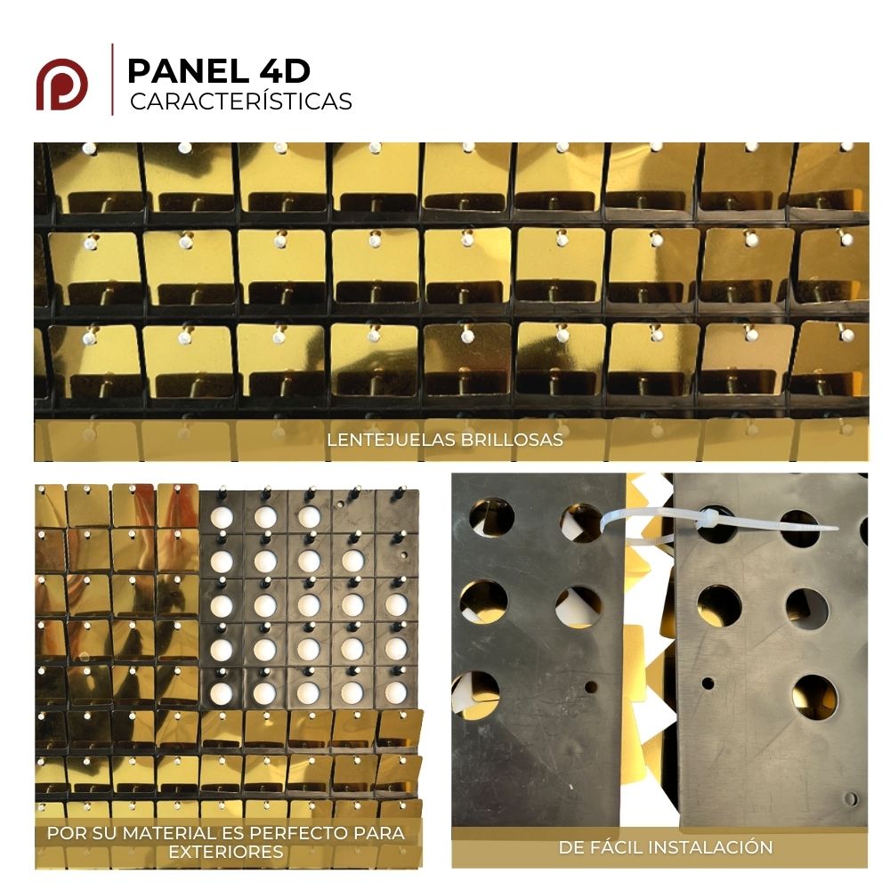 Foto 4 | Paneles Decorativos 4D METEORITO color Dorado 15 Piezas Cubren 1.35m2