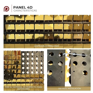 Foto 4 | Paneles Decorativos 4D METEORITO color Dorado 15 Piezas Cubren 1.35m2