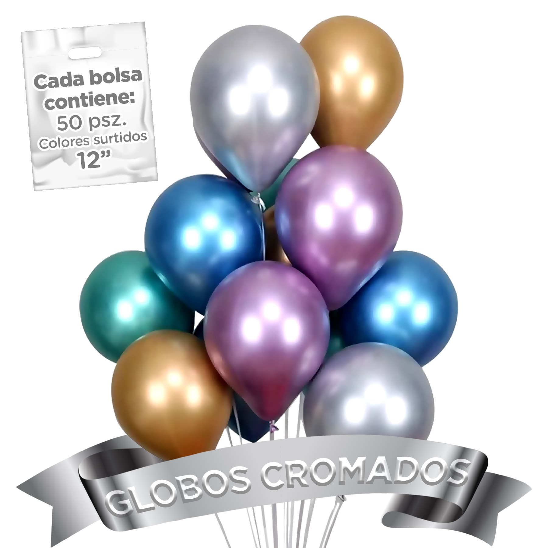Foto 6 pulgar | Bomba se Inflar Globos Eléctrica Doble Tiktik y 50 Globos Cromados
