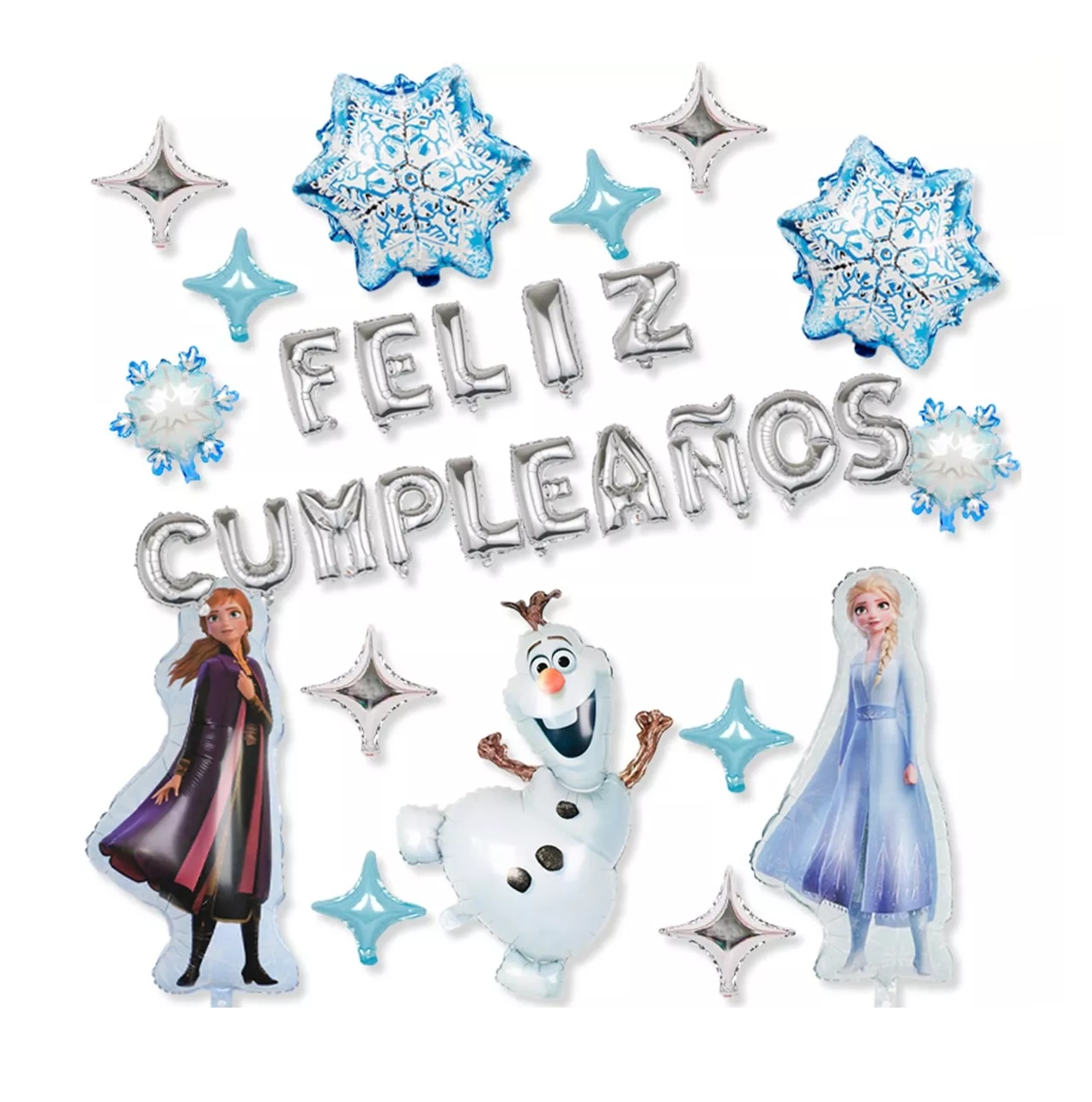 Kit de Fiesta BELUG Frozen Elsa Olaf Decoración Globos de Cumpleaños Multicolor