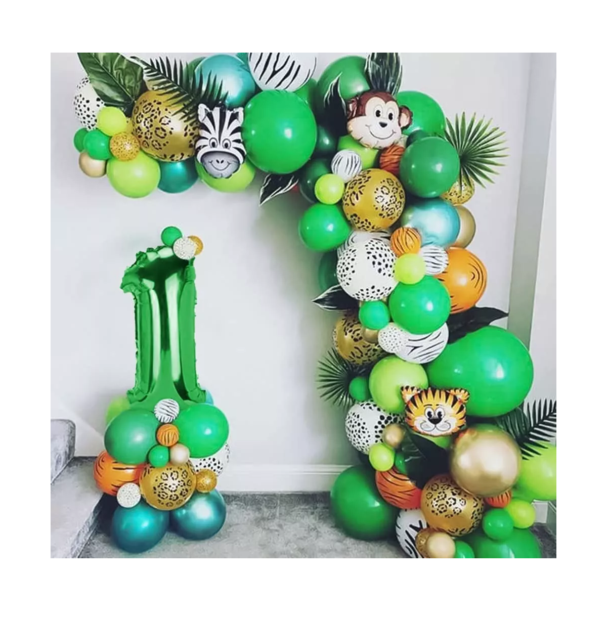 Foto 5 pulgar | Globos de Animales Belug para Decoración de Fiesta de Cumpleaños 1 Año Multicolor