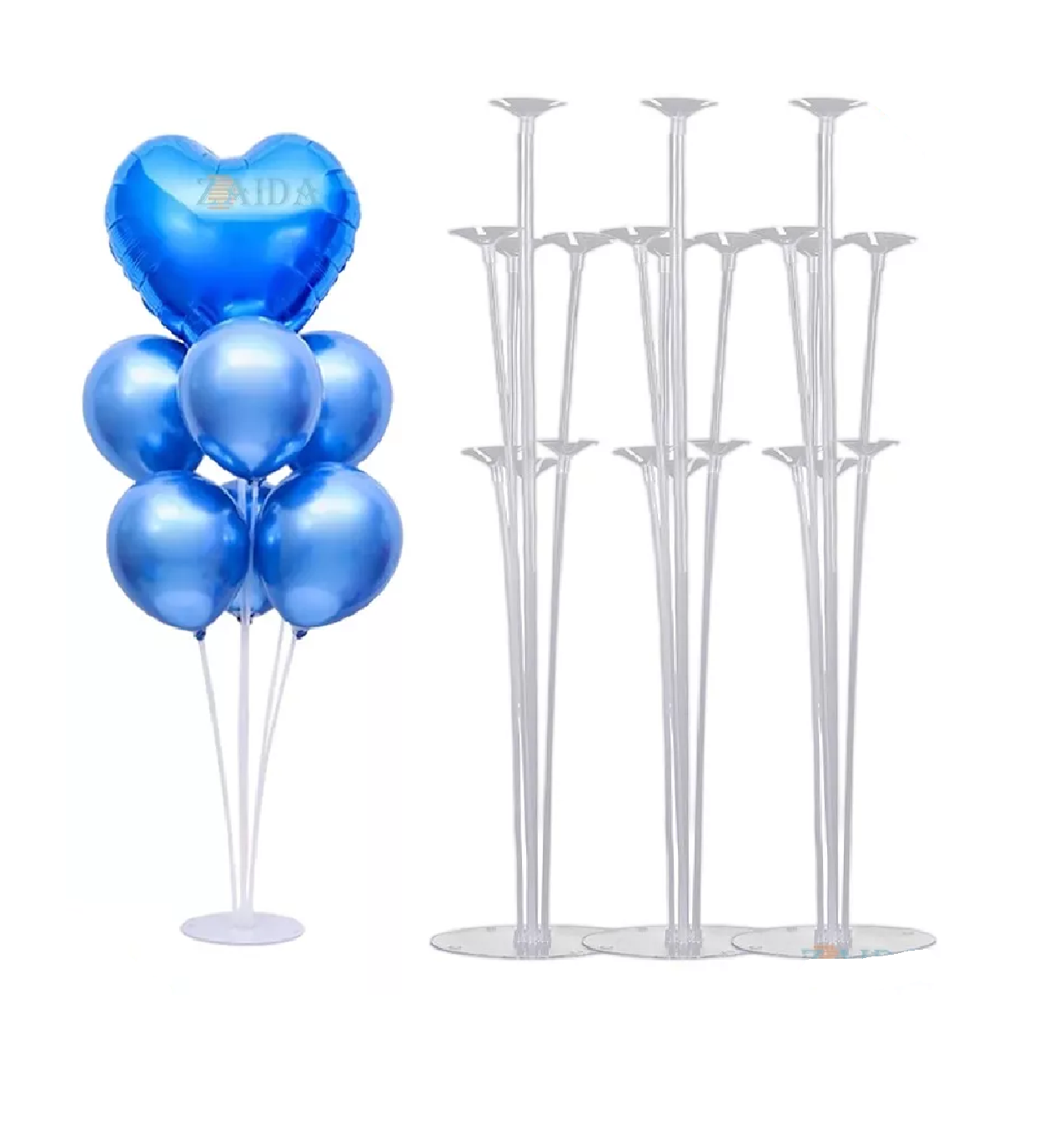 7 Globos color Azul y 3 Soportes Belug