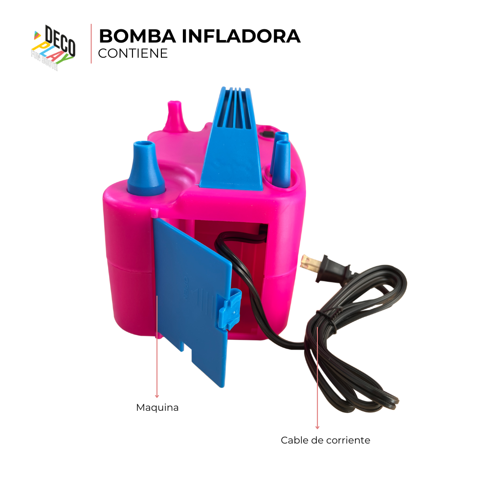 Foto 3 pulgar | Decoplay Bomba Para Inflar Globos Eléctrica Doble Inflador