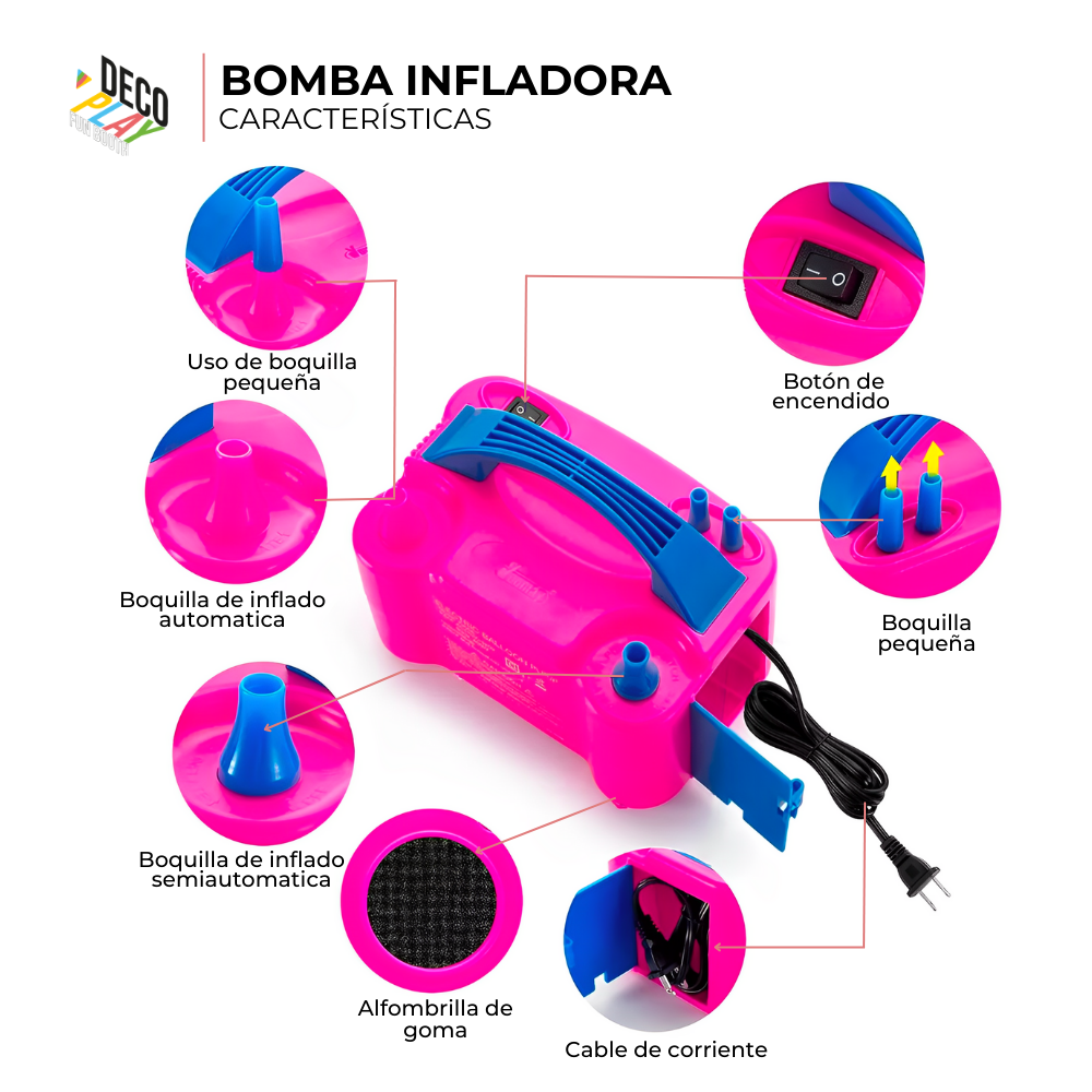 Foto 4 pulgar | Decoplay Bomba Para Inflar Globos Eléctrica Doble Inflador