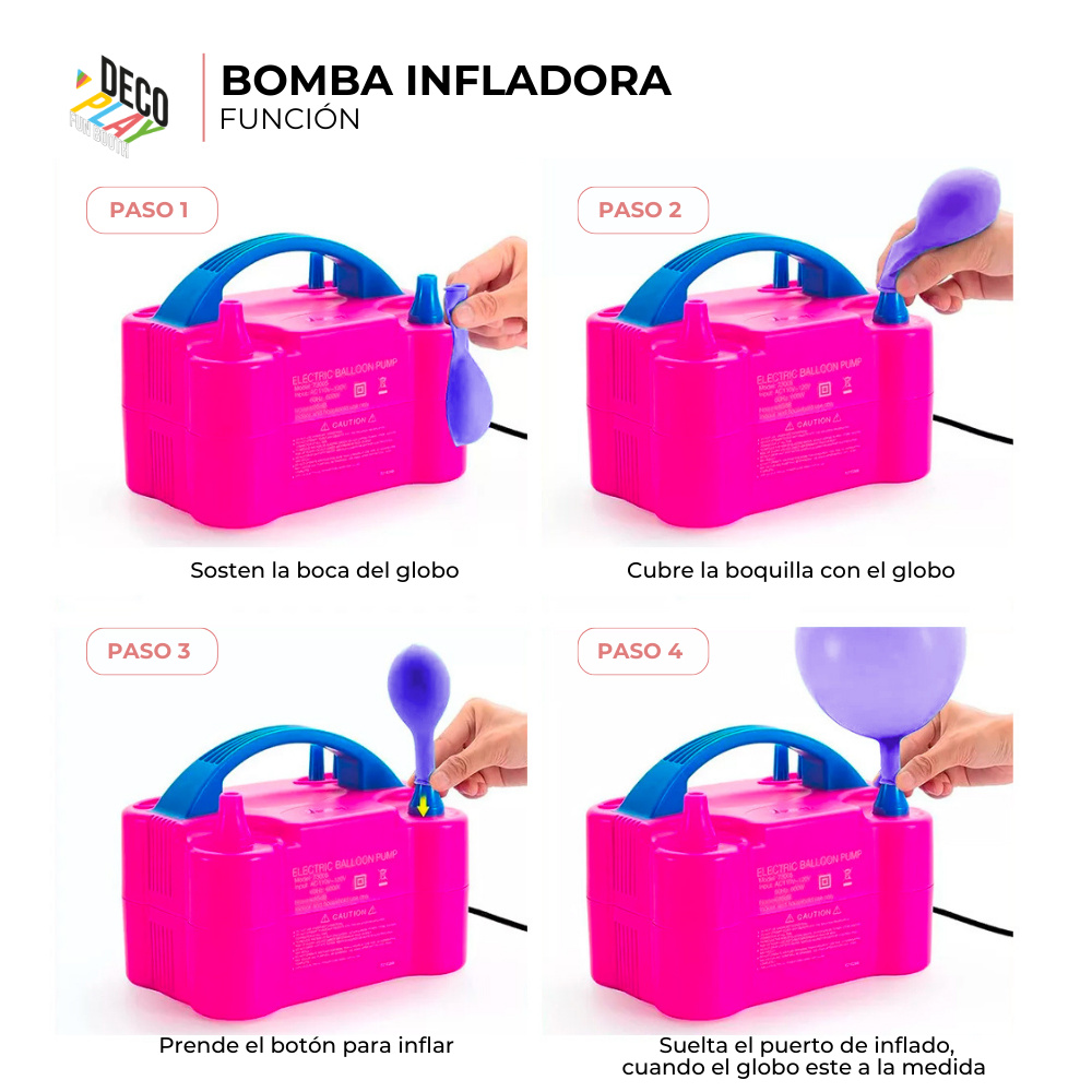 Foto 5 pulgar | Decoplay Bomba Para Inflar Globos Eléctrica Doble Inflador