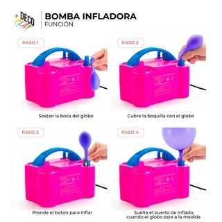 Foto 4 | Decoplay Bomba Para Inflar Globos Eléctrica Doble Inflador