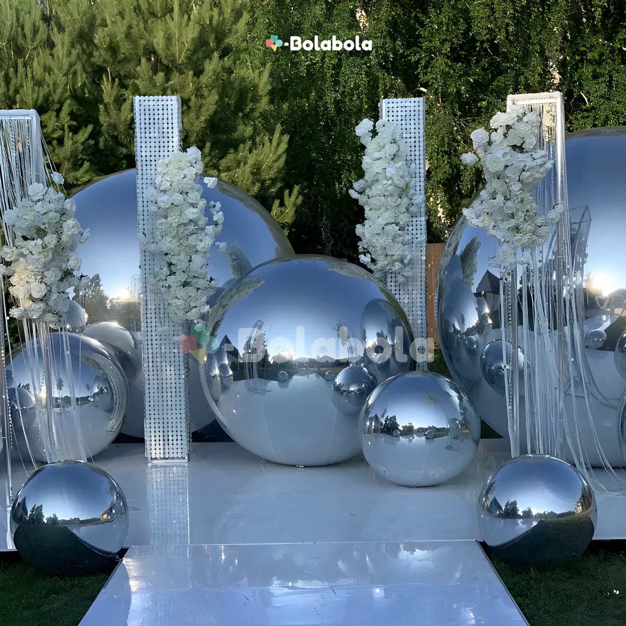 Foto 4 pulgar | Bolabola Big Shiny Balls Plata