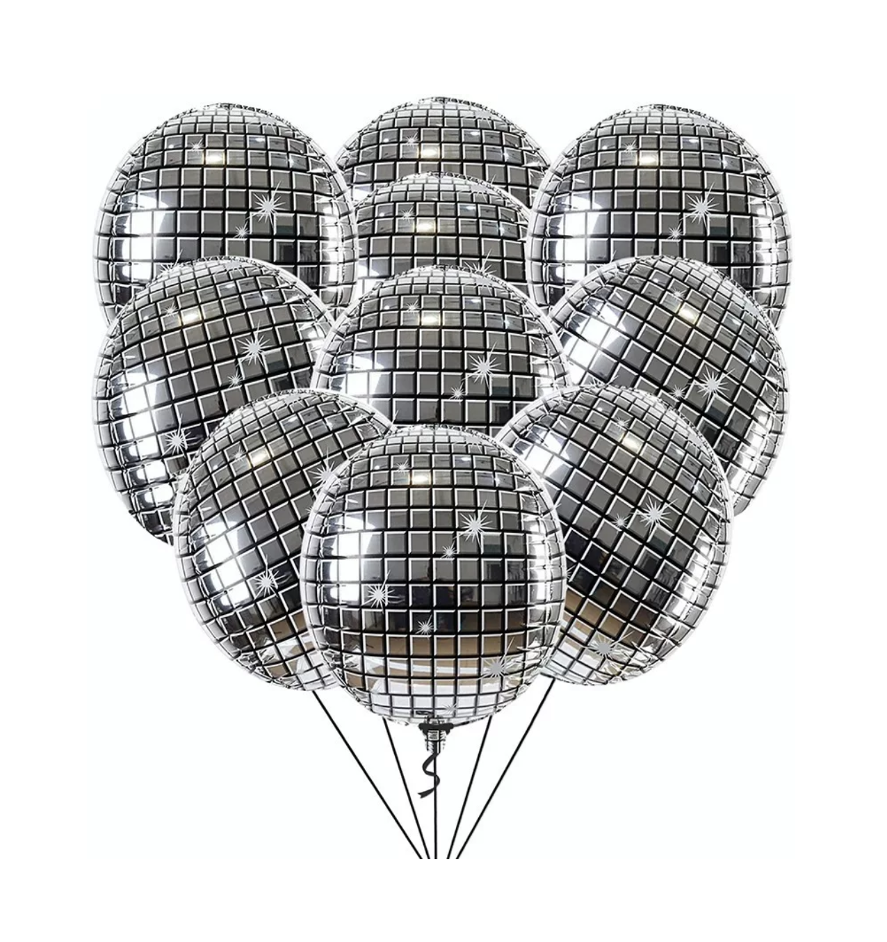 10 Globos De Discoteca Para Fiesta, Boda, 56cm Plata