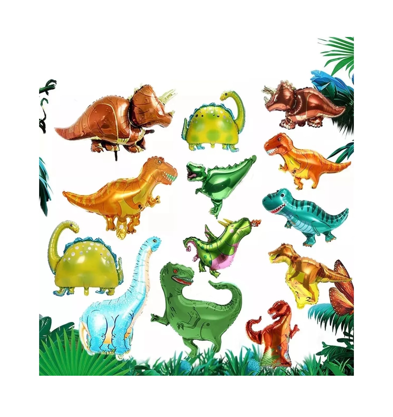 25 Globos Metálicos De Dinosaurios Decorativos Para Fiestas Dinosaurios $499