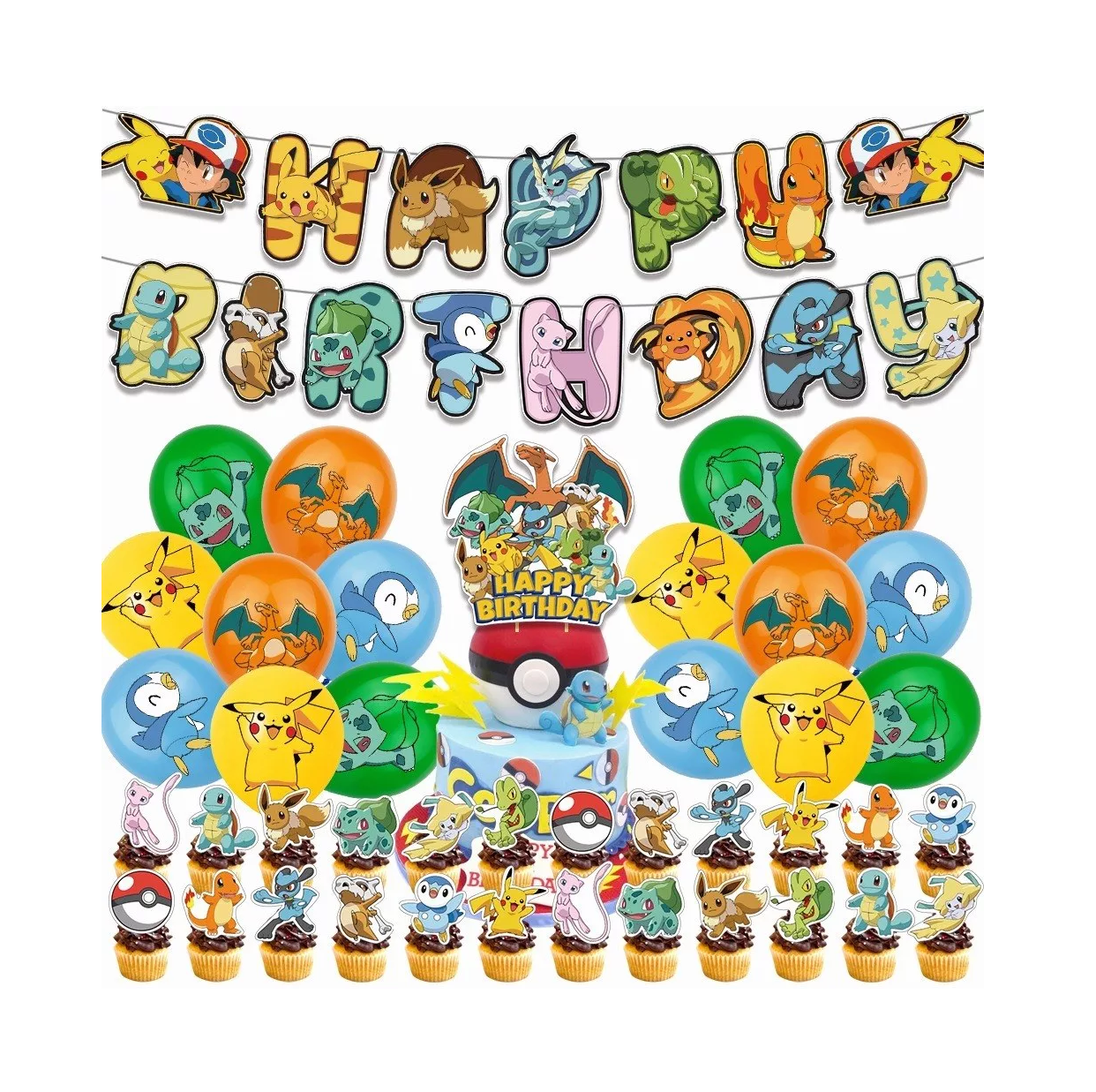 Kit de Decoración Globos de Cumpleaños Pokémon