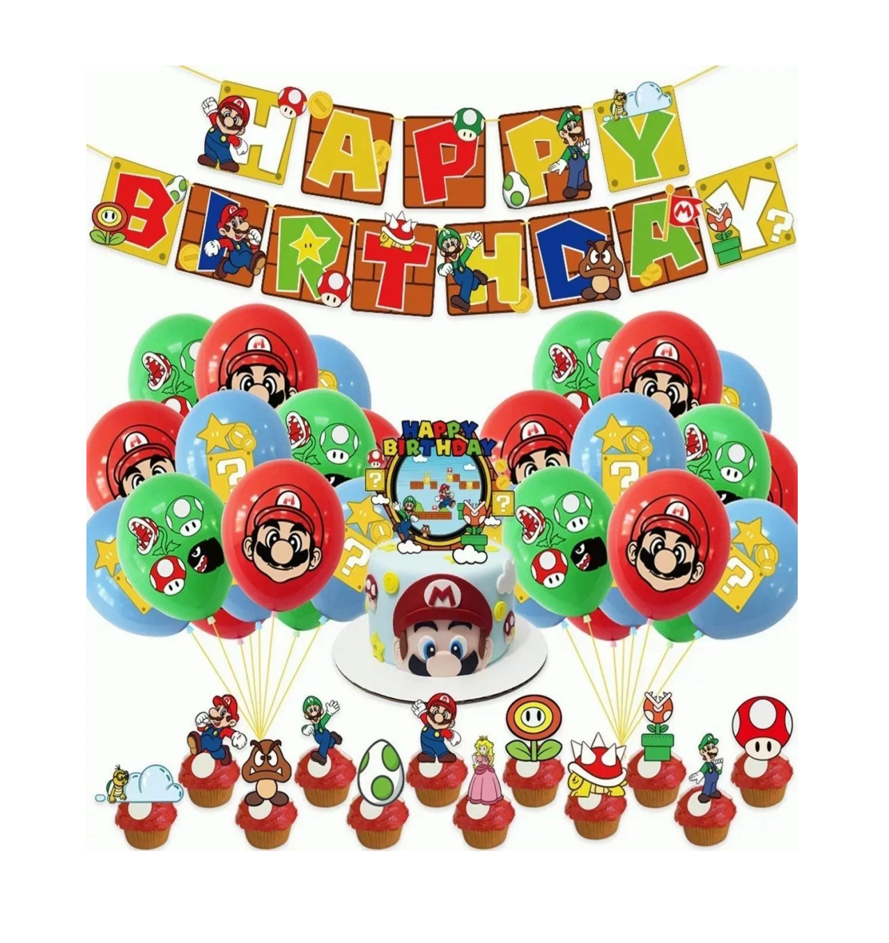 Foto 1 | Decoración de Cumpleaños para Fiesta de Mario Bros Infantiles