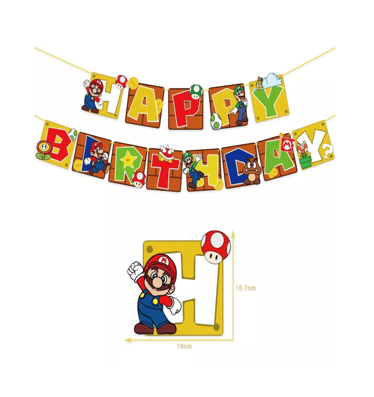 Foto 2 | Decoración de Cumpleaños para Fiesta de Mario Bros Infantiles