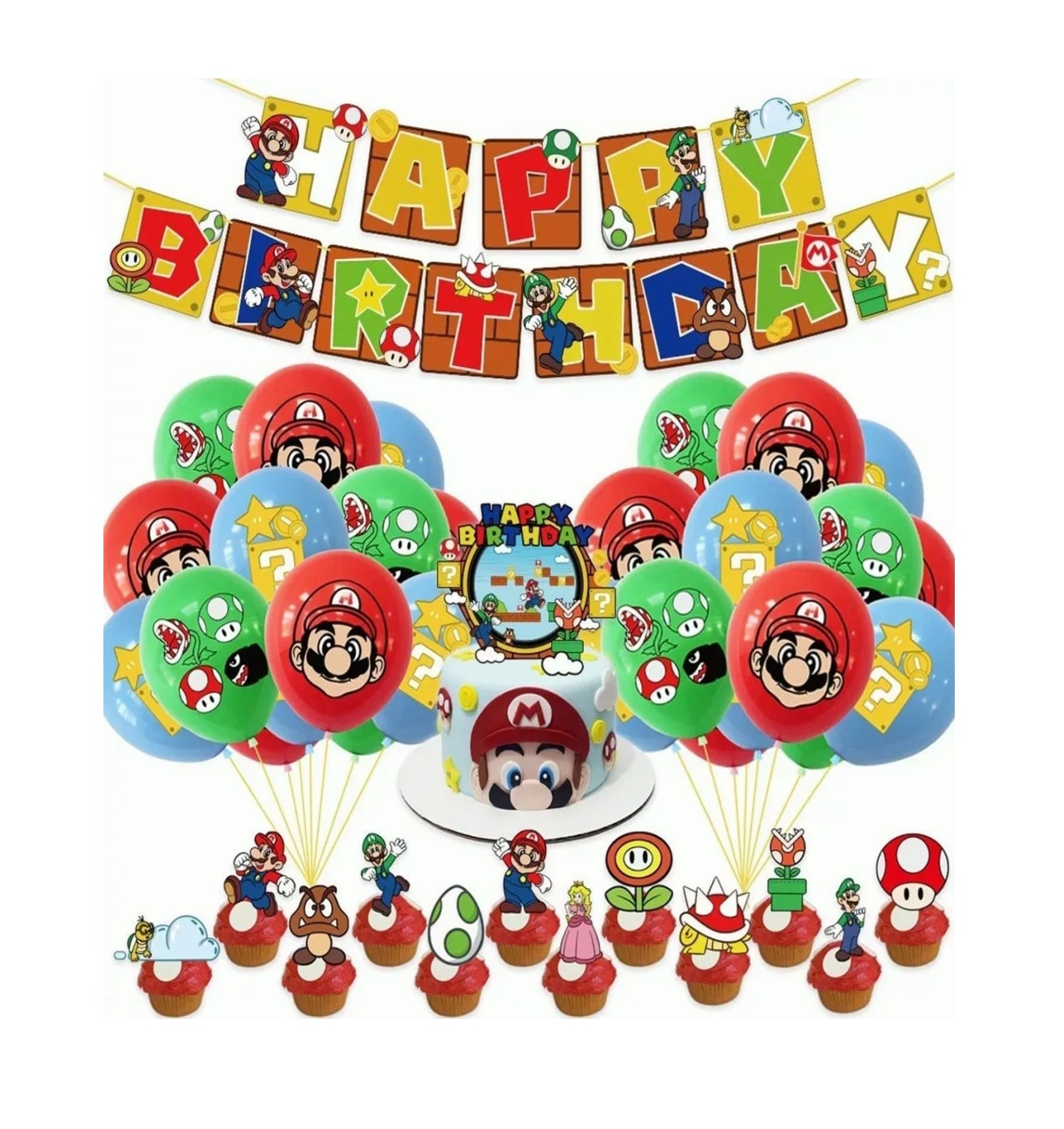 Decoración para Fiesta Infantil de Mario Bros $539