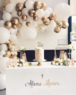 Foto 5 | Kit de Globos Linium para Decoración Blancos y Dorados 127 Piezas
