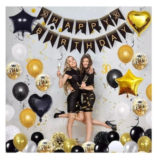 Foto 4 | Globos De Decoración De 30 Cumpleaños Aniversario Negro