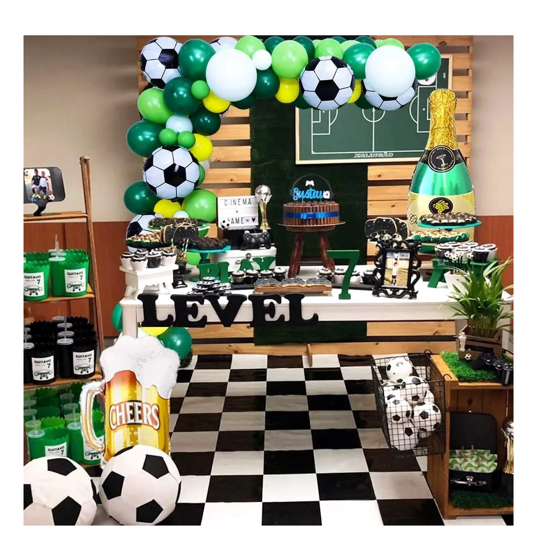 Foto 5 pulgar | Juego de Decoración para Fiesta de Cumpleaños Verde