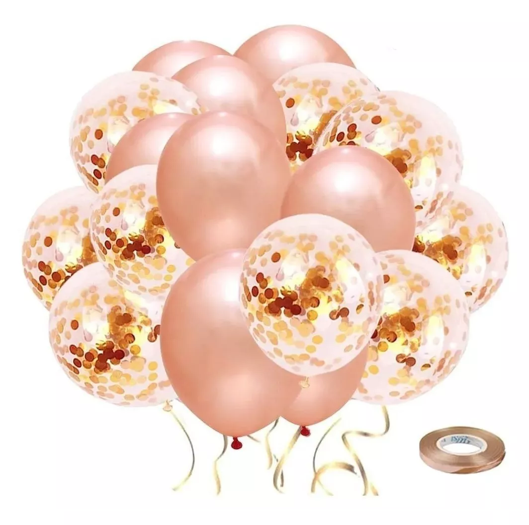 Foto 3 pulgar | Paquete de 60 Globos de Látex Oro Rosa para Decoración de Fiestas