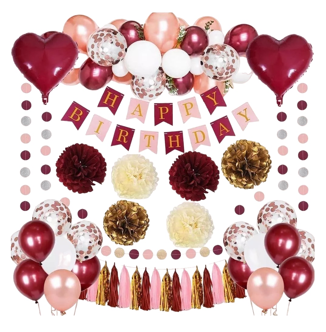 Decoraciones de Cumpleaños Rojo para Mujer $649