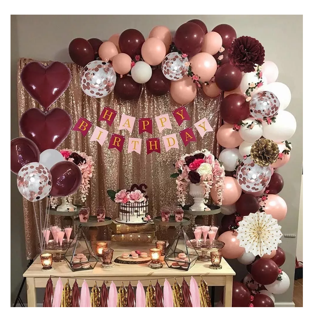 Foto 3 | Decoraciones de Cumpleaños Rojo para Mujer