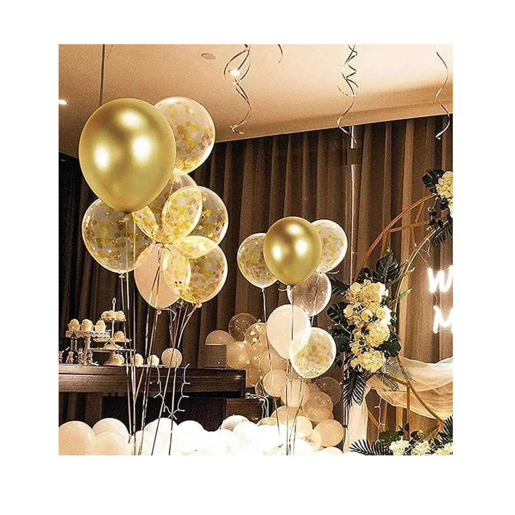 Foto 5 | Kit de 60 Globos de Látex Dorados para Decoración de Fiestas de 12"