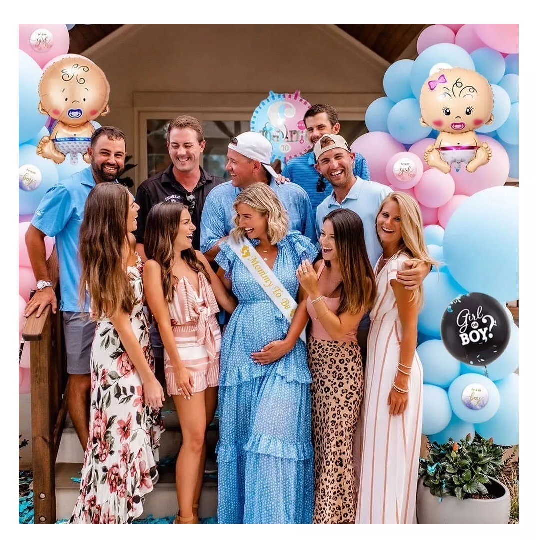 Foto 2 | Decoración de Fiesta de Revelación de Género con Globos de Látex en Rosa y Azul