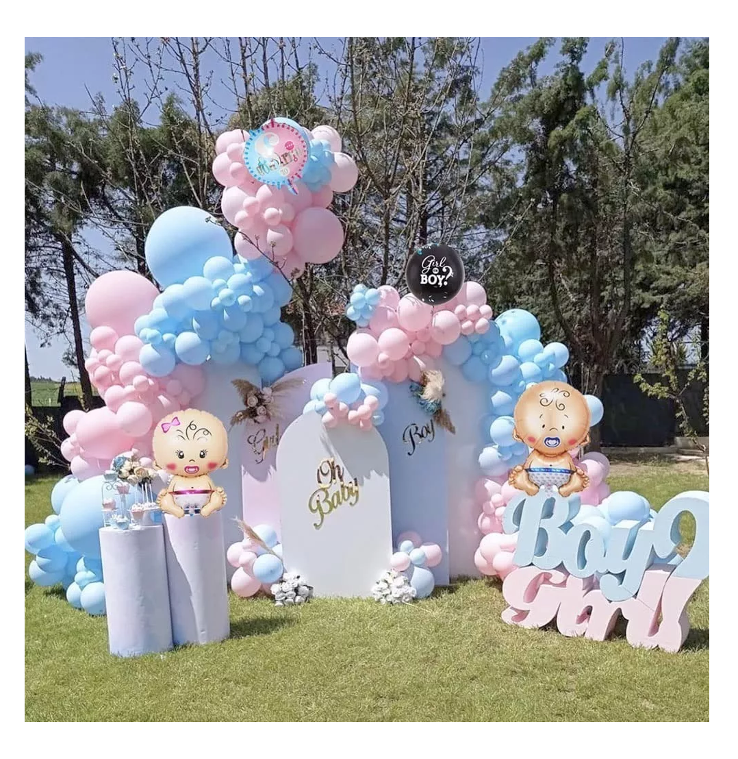 Foto 5 pulgar | Decoración de Fiesta de Revelación de Género con Globos de Látex en Rosa y Azul