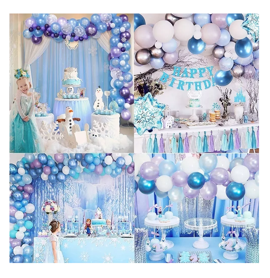 Foto 3 pulgar | Decoración de Cumpleaños de Frozen para Niñas con Globos