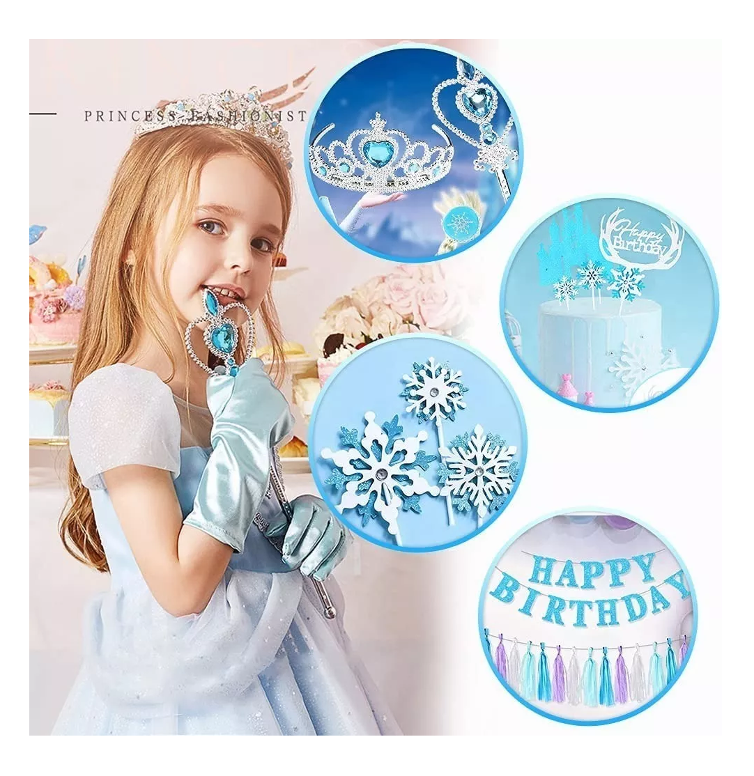 Foto 4 pulgar | Decoración de Cumpleaños de Frozen para Niñas con Globos