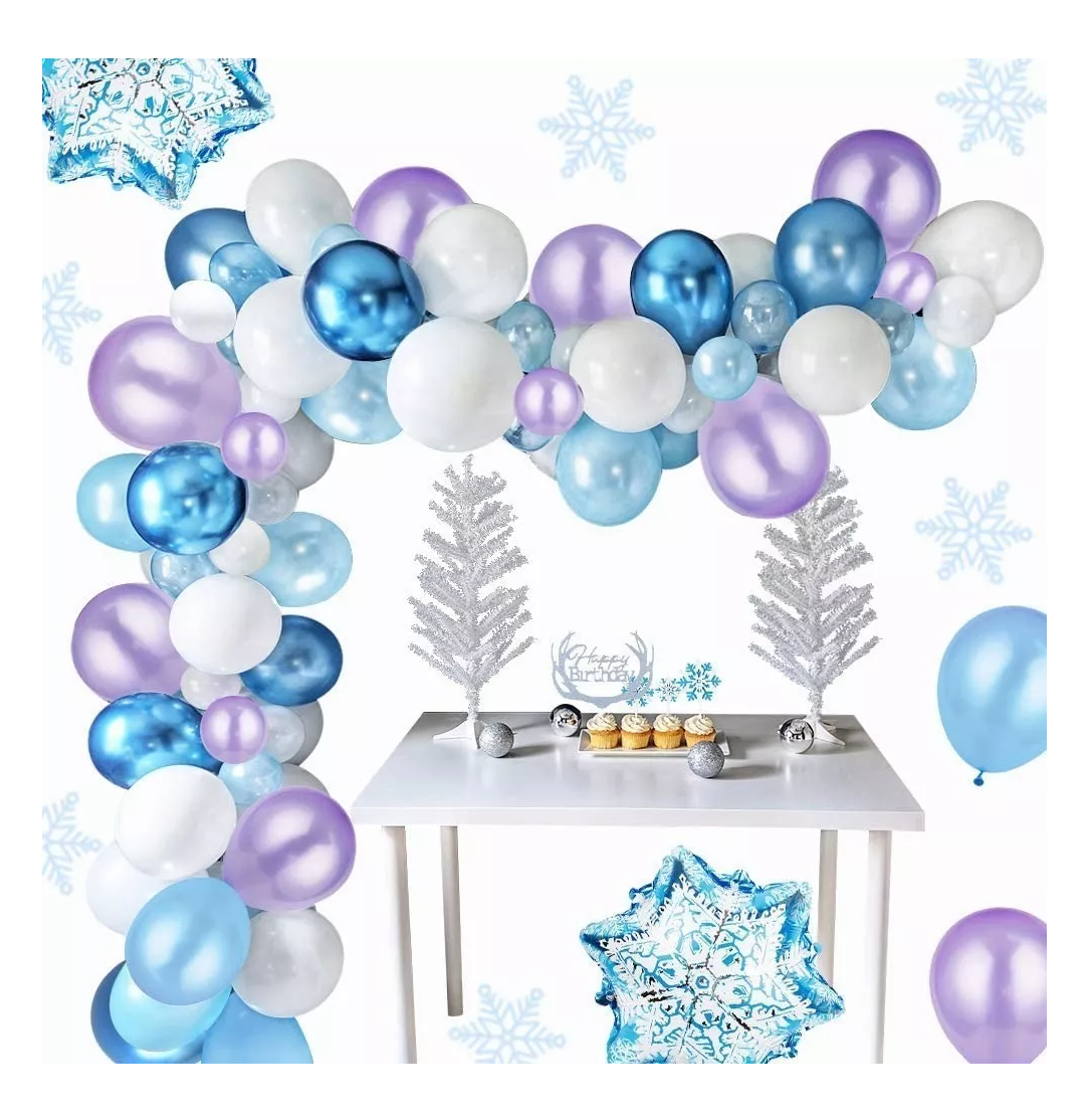 Foto 5 pulgar | Decoración de Cumpleaños de Frozen para Niñas con Globos