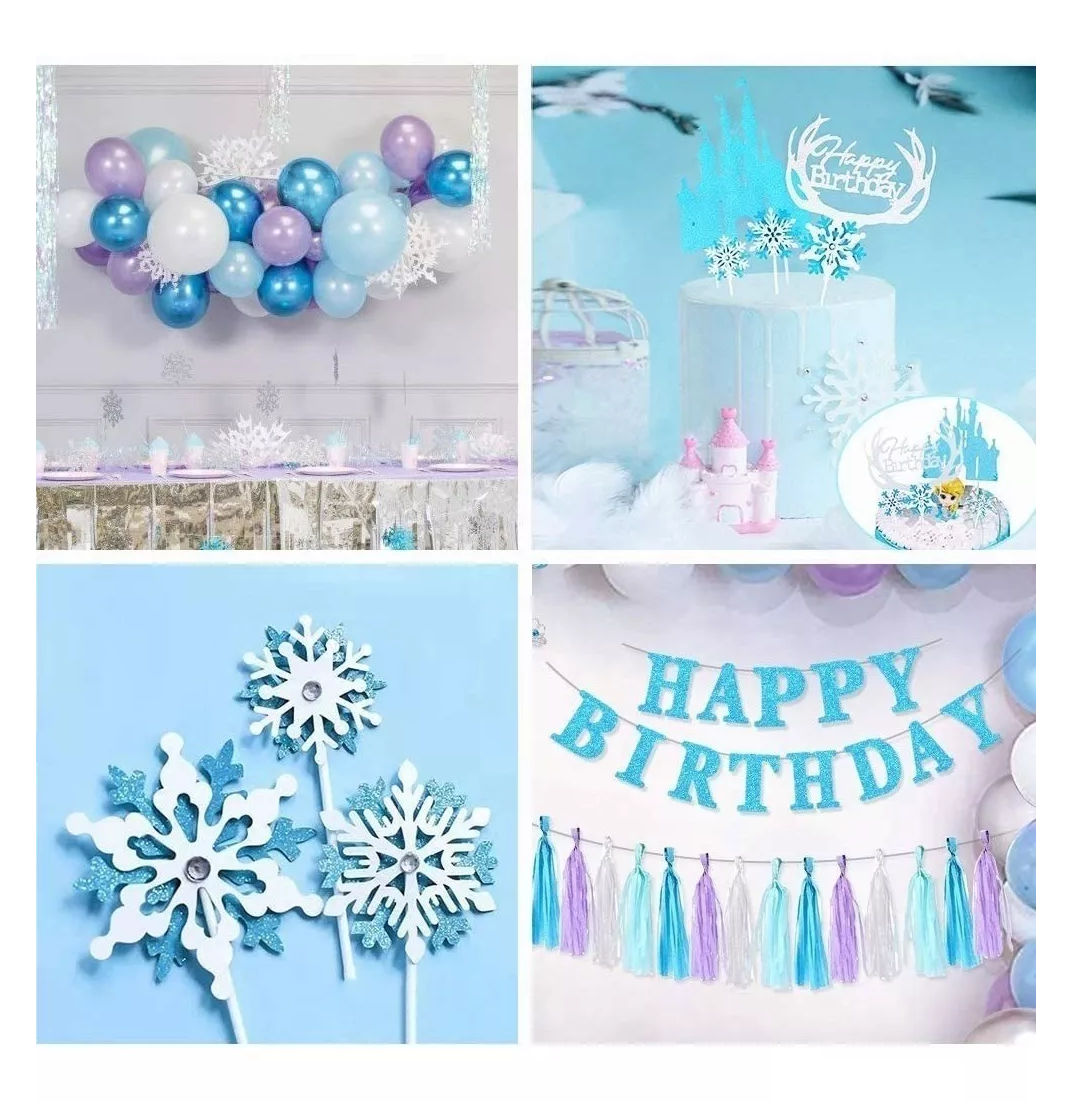 Foto 6 pulgar | Decoración de Cumpleaños de Frozen para Niñas con Globos