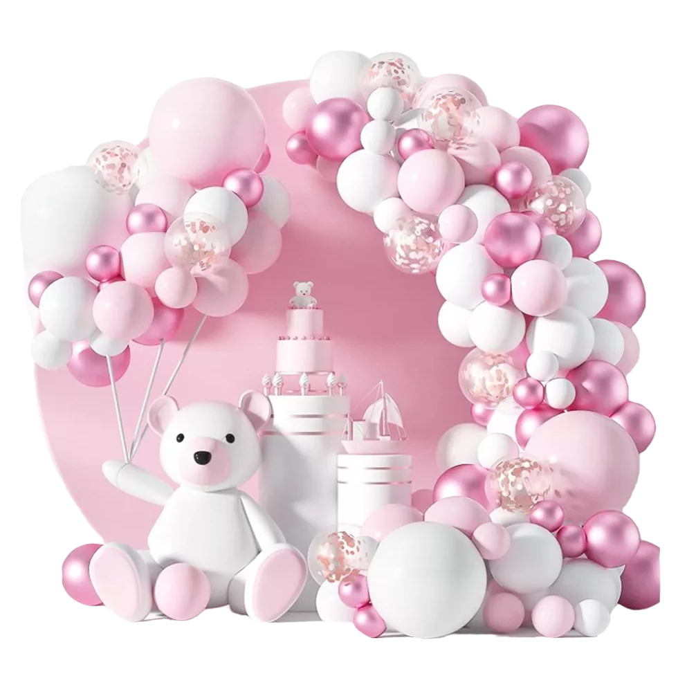 Kit de Decoración con Globos para Cumpleaños Rosa