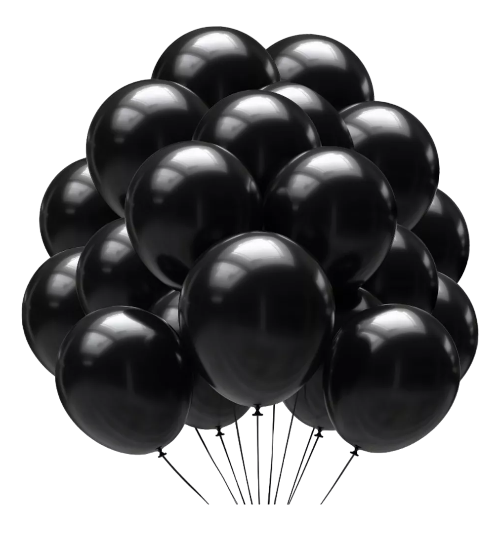 Globos de Látex para Decoración 100 Piezas Negro