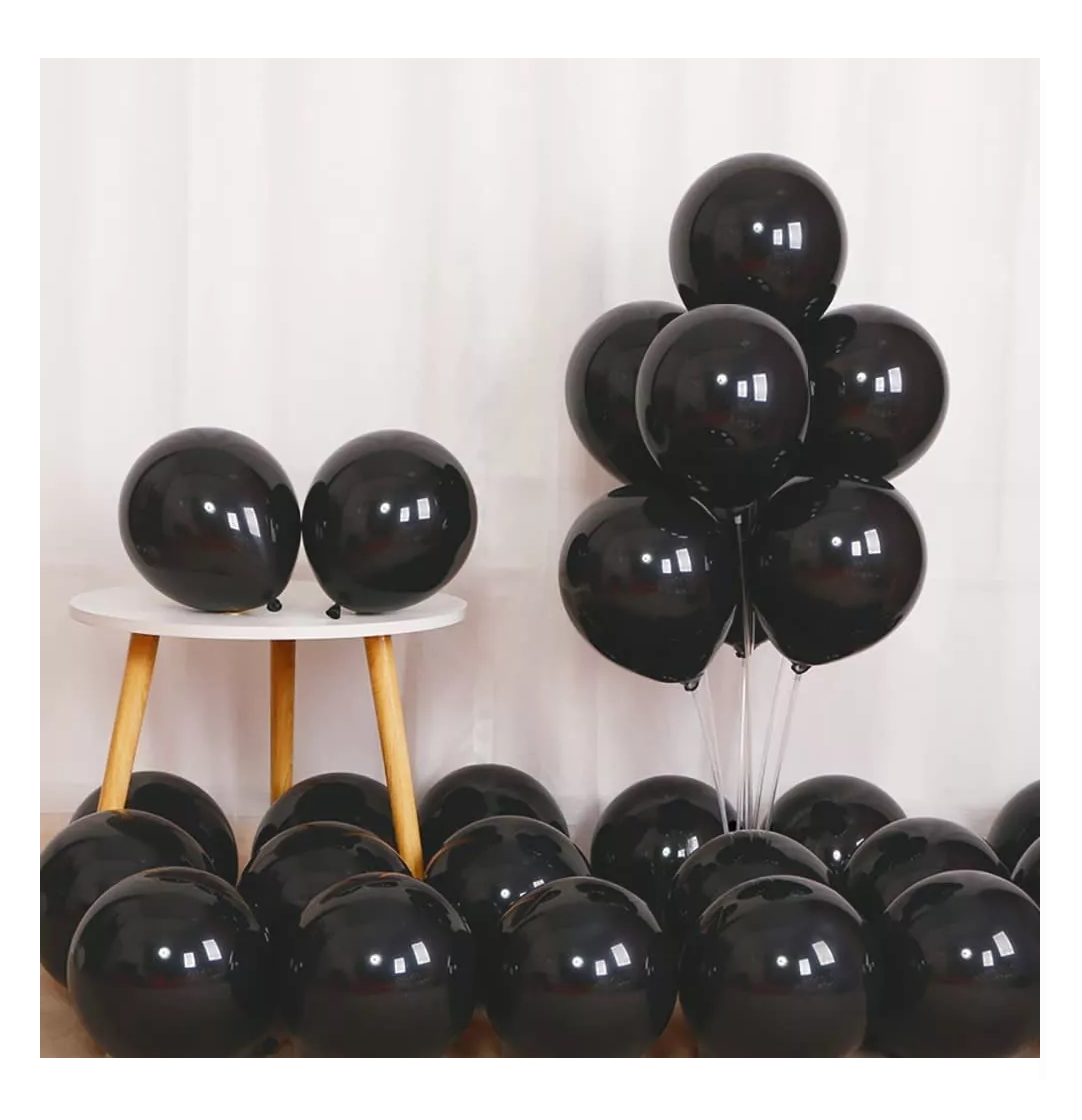 Foto 2 | Globos de Látex para Decoración 100 Piezas Negro