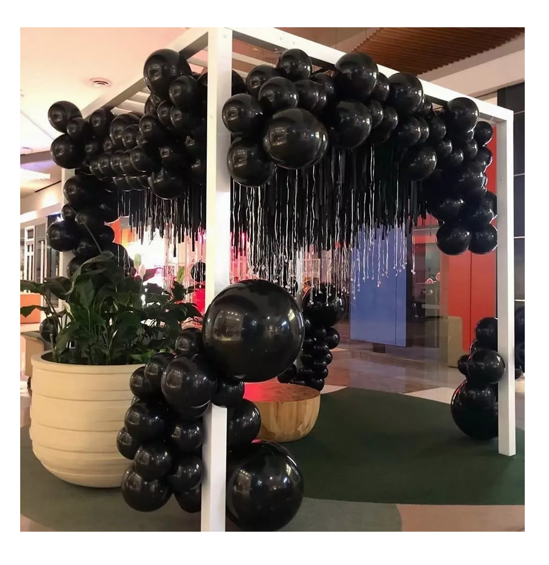 Foto 6 pulgar | Globos de Látex para Decoración 100 Piezas Negro