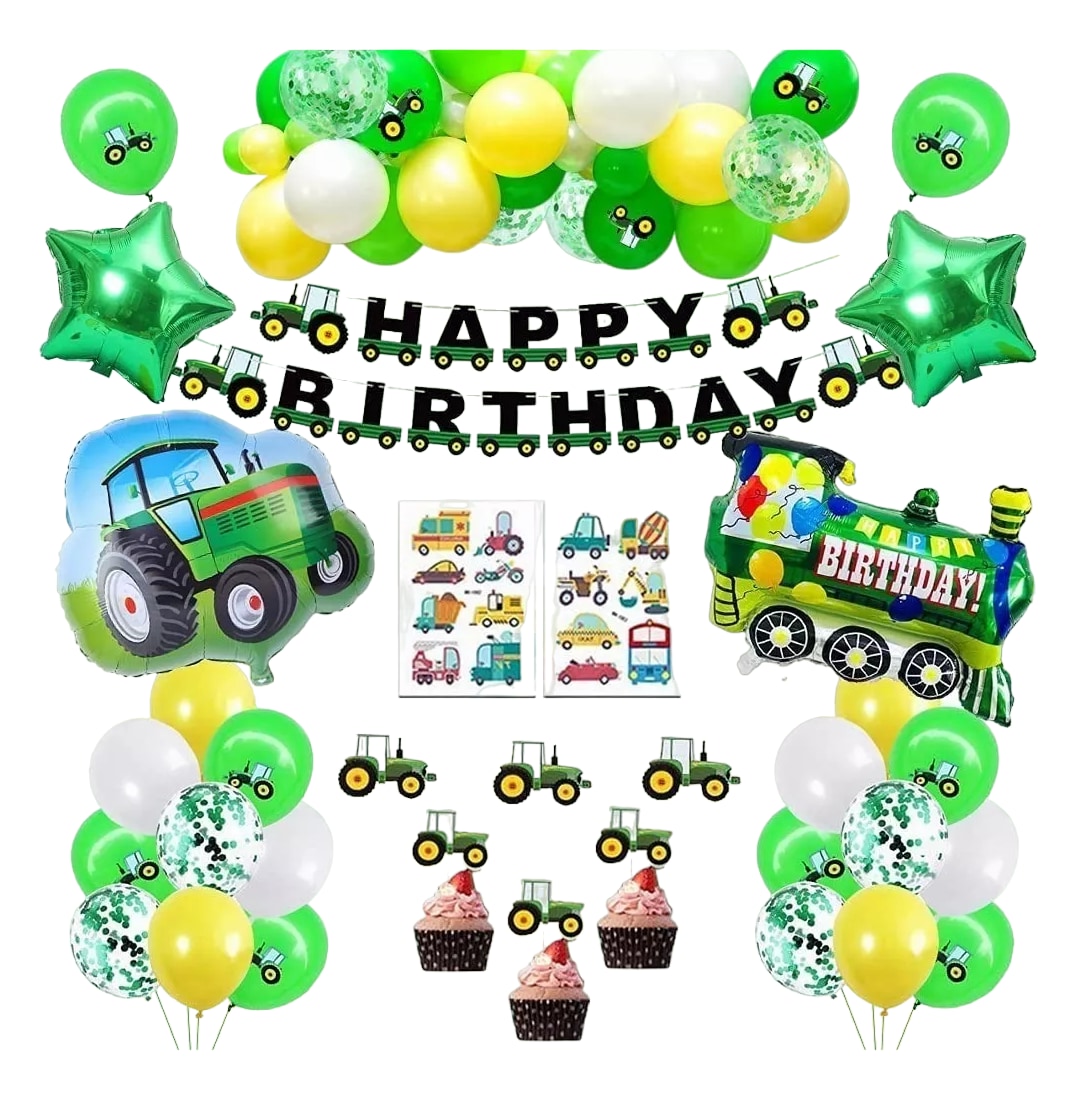 Cumpleaños Decoración Tractor Niño Verde | Coppel.com