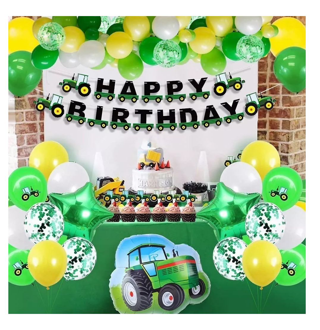 Foto 3 pulgar | Cumpleaños Decoración Tractor Niño Verde