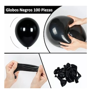 Foto 3 | Globos de Látex para Decoración 100 Piezas Negros