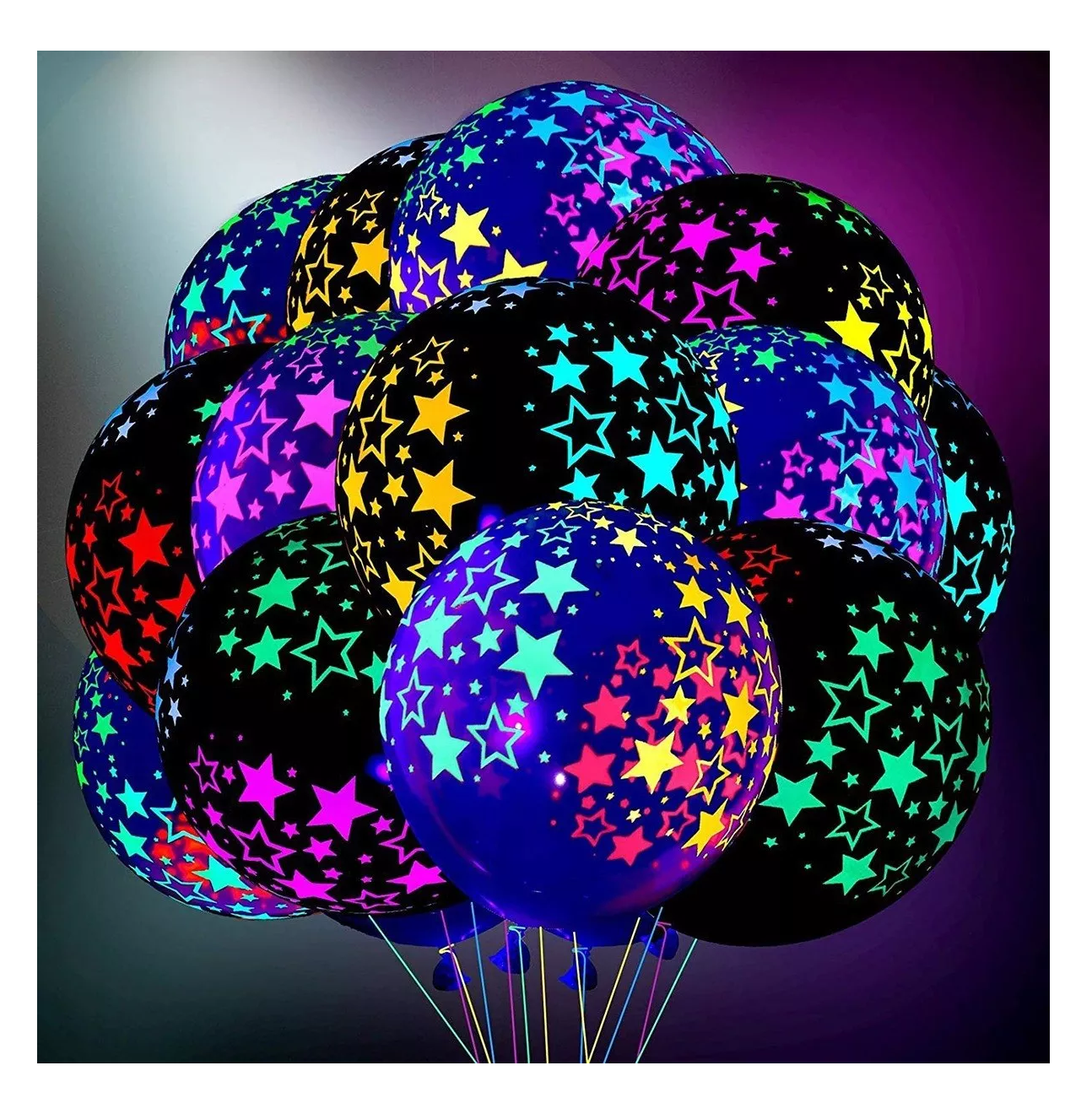 Foto 4 pulgar | Globos Fluorescentes Neón Decoracion Latex, 50 Pcs