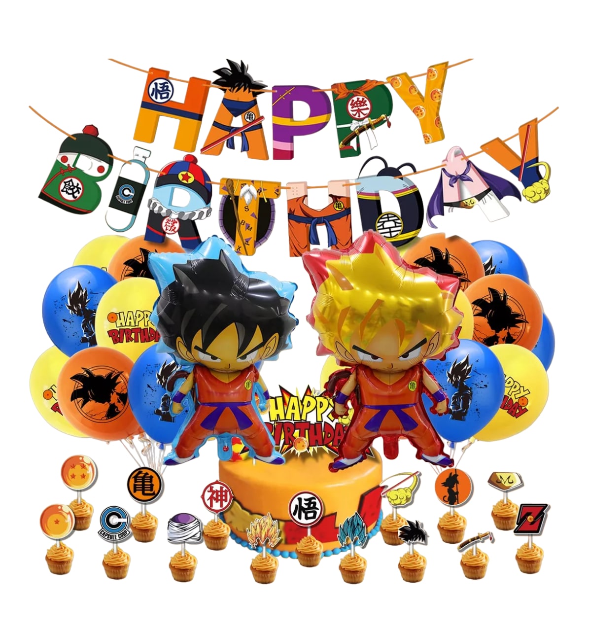 Globos De Cumpleaños Decoración Para Fiesta Dragon Ball Goku | Coppel.com