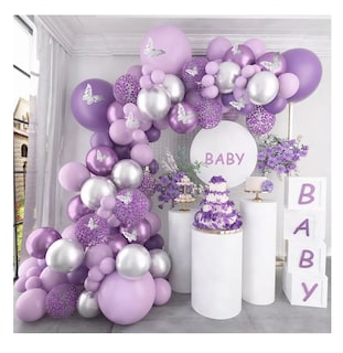 Foto 3 | Guirnalda De Globos Mariposa Kit De Globos Para Cumpleaños, Morado