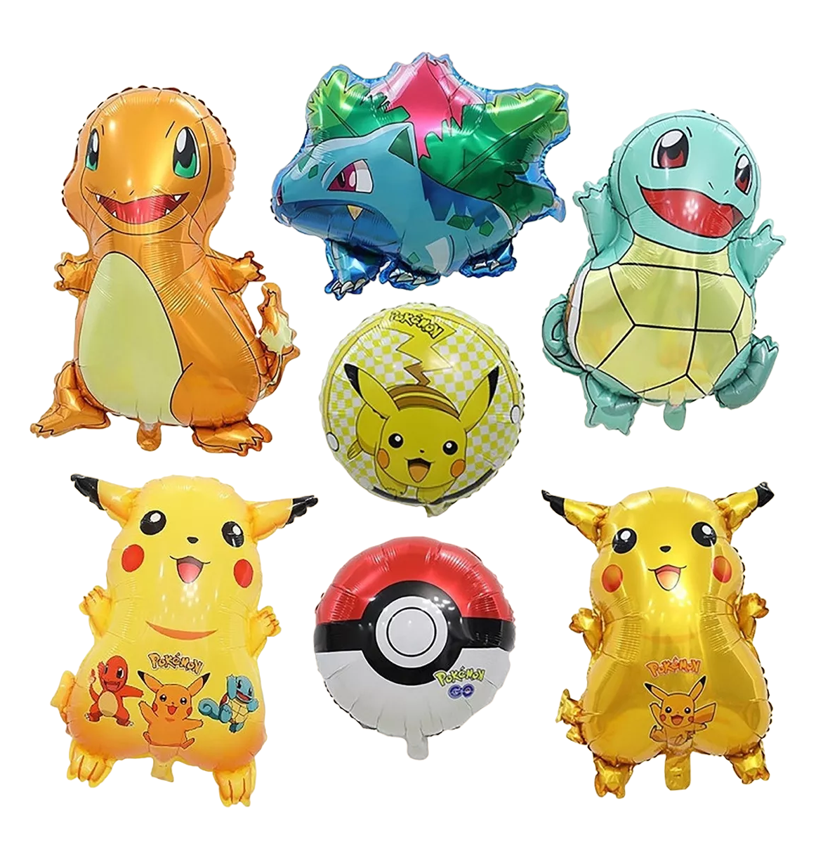 Foto 2 pulgar | Kit Fiesta Pokemon Decoracion Globos Metalicos Pikachu 7 Pcs