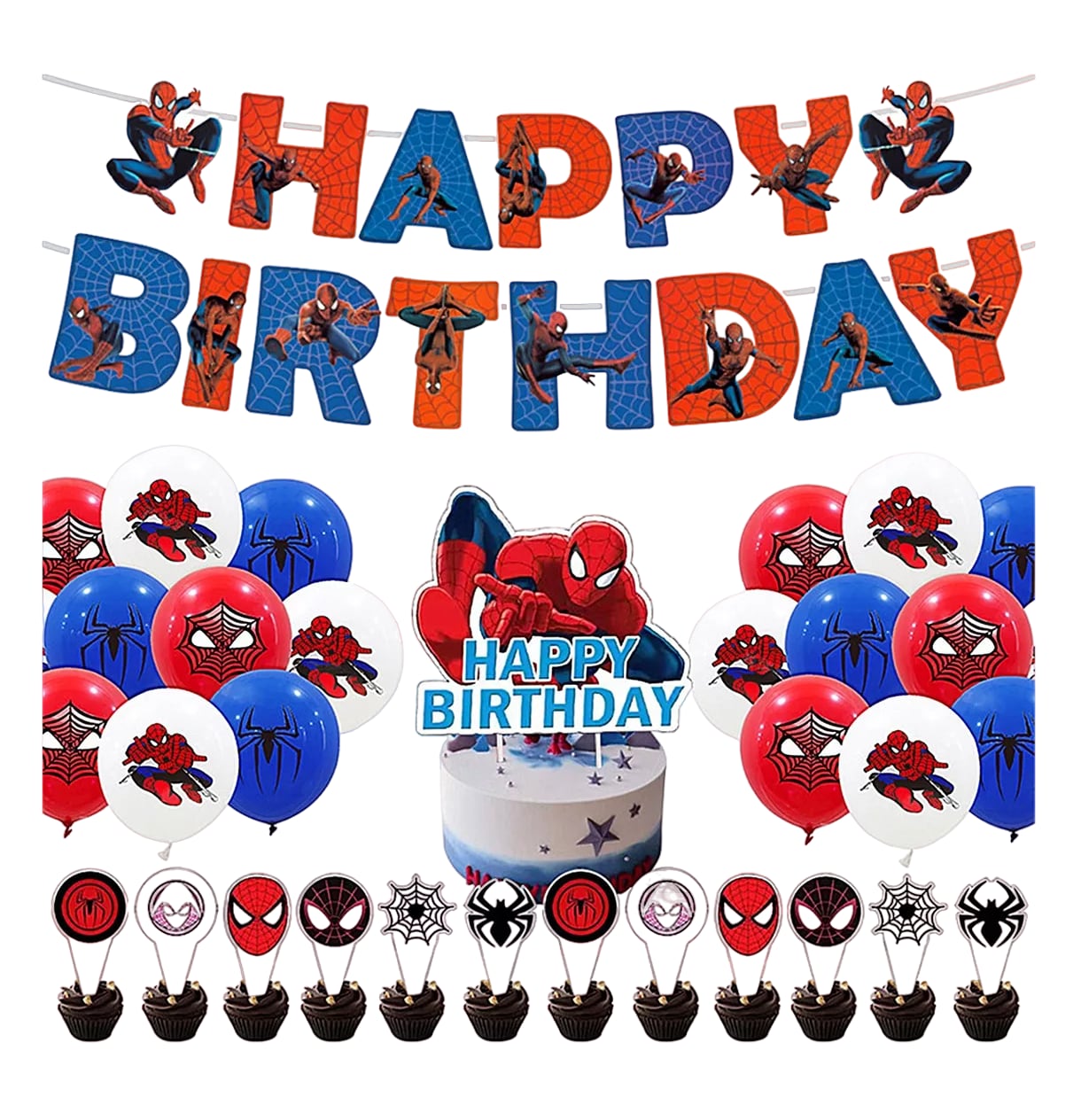 Kit De Decoraciones Para Fiesta De Cumpleaños Hombre Araña | Coppel.com