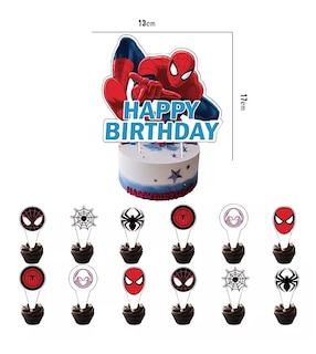 Foto 2 | Kit De Decoraciones Para Fiesta De Cumpleaños Hombre Araña
