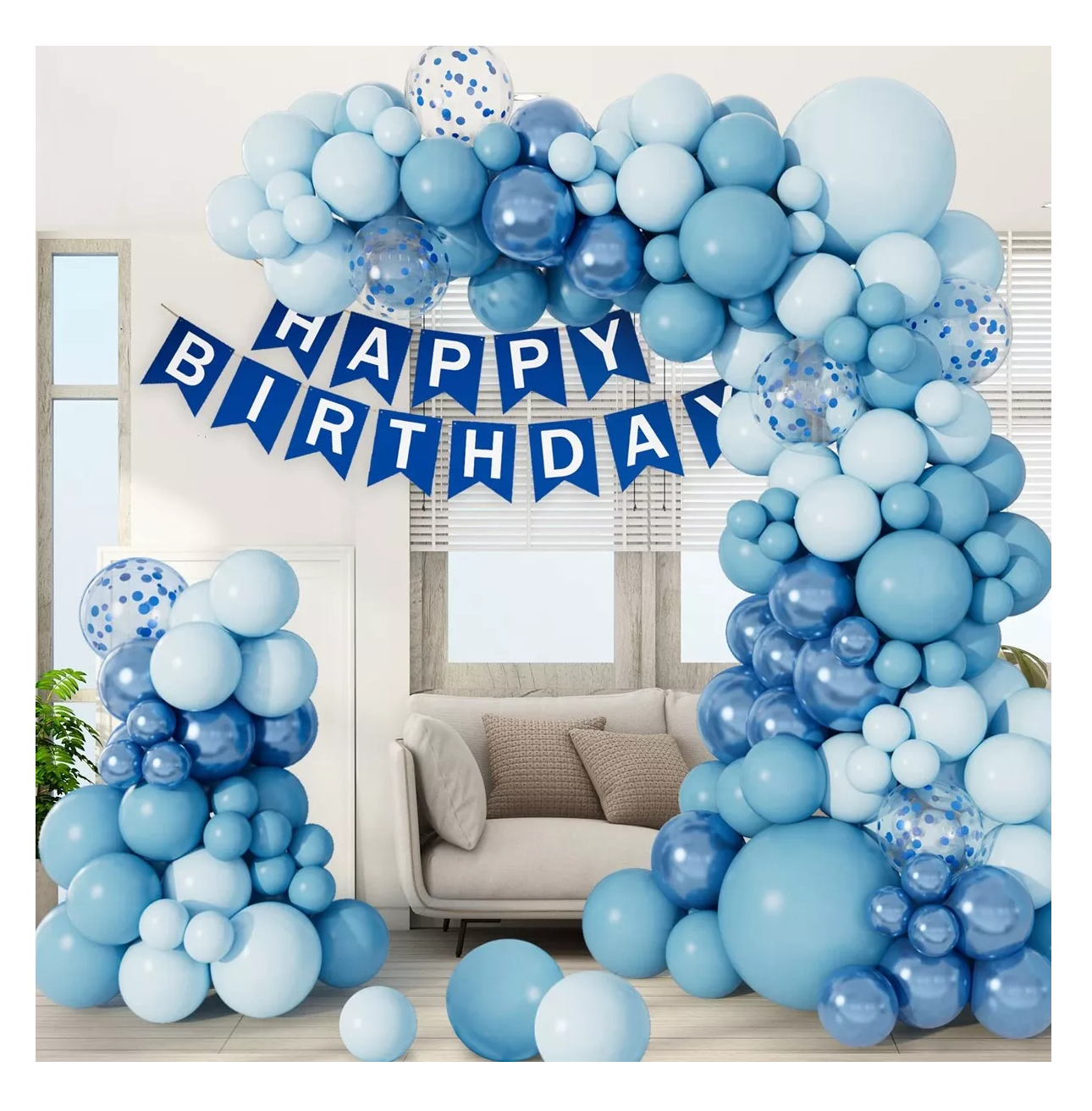 Foto 4 | Guirnalda De Globos Decoración De Cumpleaños Con Globos, Azul