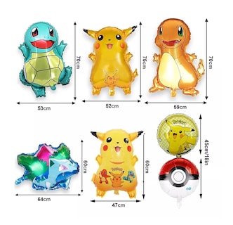 Foto 2 | Kit Fiesta Pokemon Decoracion Globos Metalicos Pikachu 7 Pcs