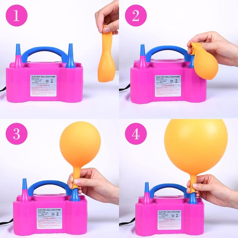 Foto 3 pulgar | Pack de 3 Bombas de Aire para Inflar Globos con Máquina Eléctrica - Color Rosa